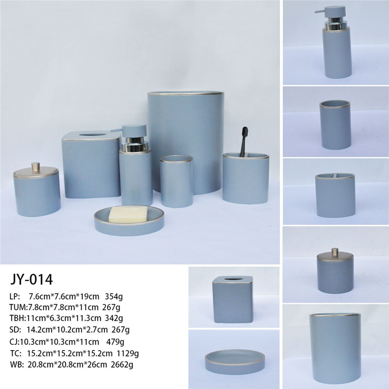 Modern Design 7 Pieces Resin Bathroom Accessory Set-01 (1)