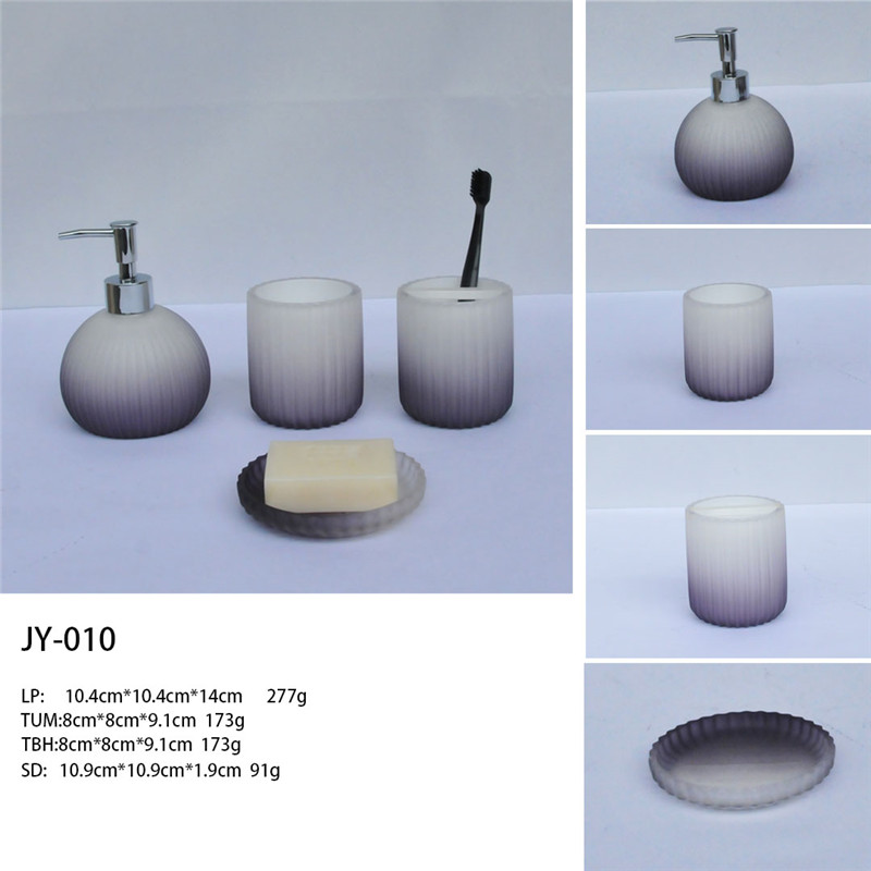 Resin Bathroom set similar to visual effect of sand-blast glass-01 (1)